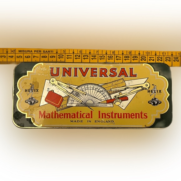 Helix Universal Mathematical Instrument tin box with some tools vintage - Picture 5 of 7